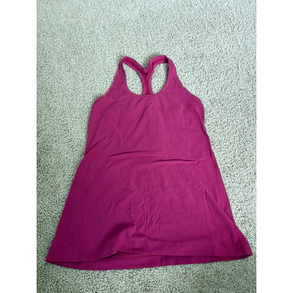 Lululemon Cool Racerback Tank Top Berry Pink Yoga Athletic Gym Shirt Women - Picture 4 of 4